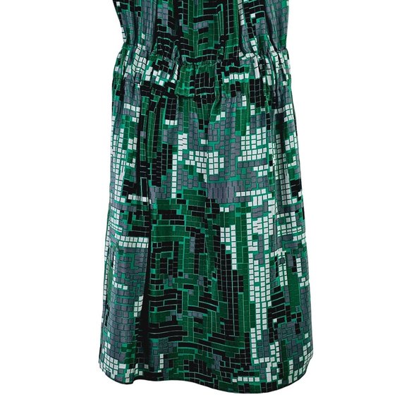 Margarita Saplala X Barneys New York Coop Silk Belted Geometric Print Dress, Sm - Picture 6 of 10